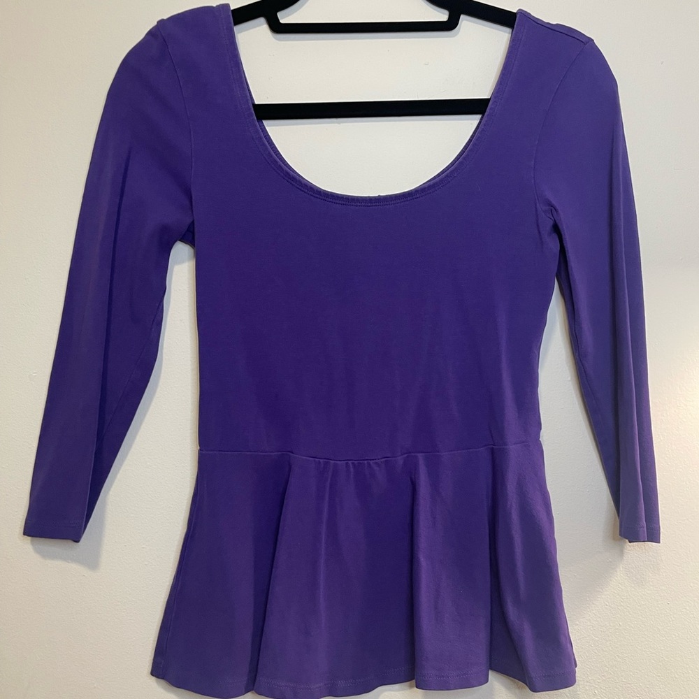 Express Purple Peplum Top